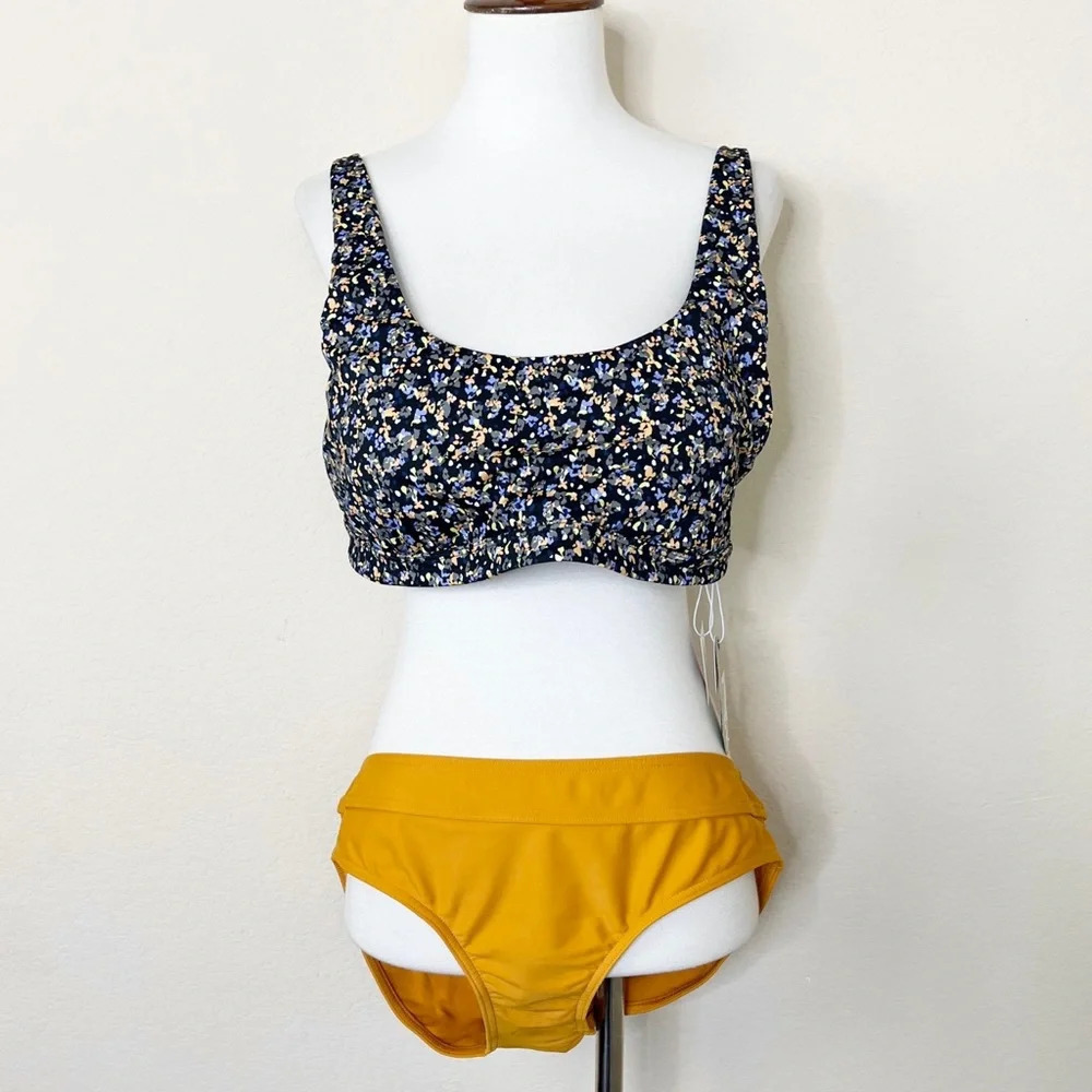 PrAna Bikini Swim 2 Piece‎ Set Shoreline Top and Ramba Swim Bottom Size XL NWT